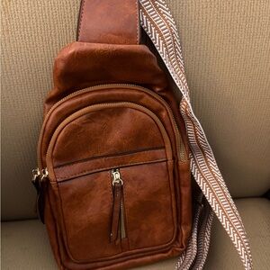 Brown Leather Sling Bag